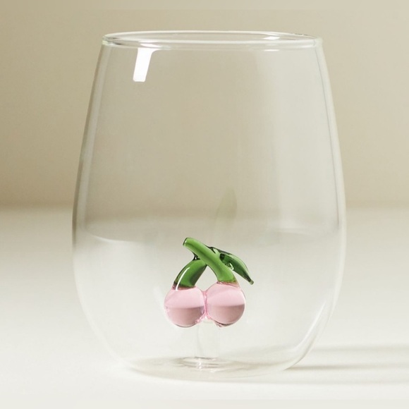 Anthropologie Cheerie Icon Stemless Wine Glass, NWT - Picture 1 of 2